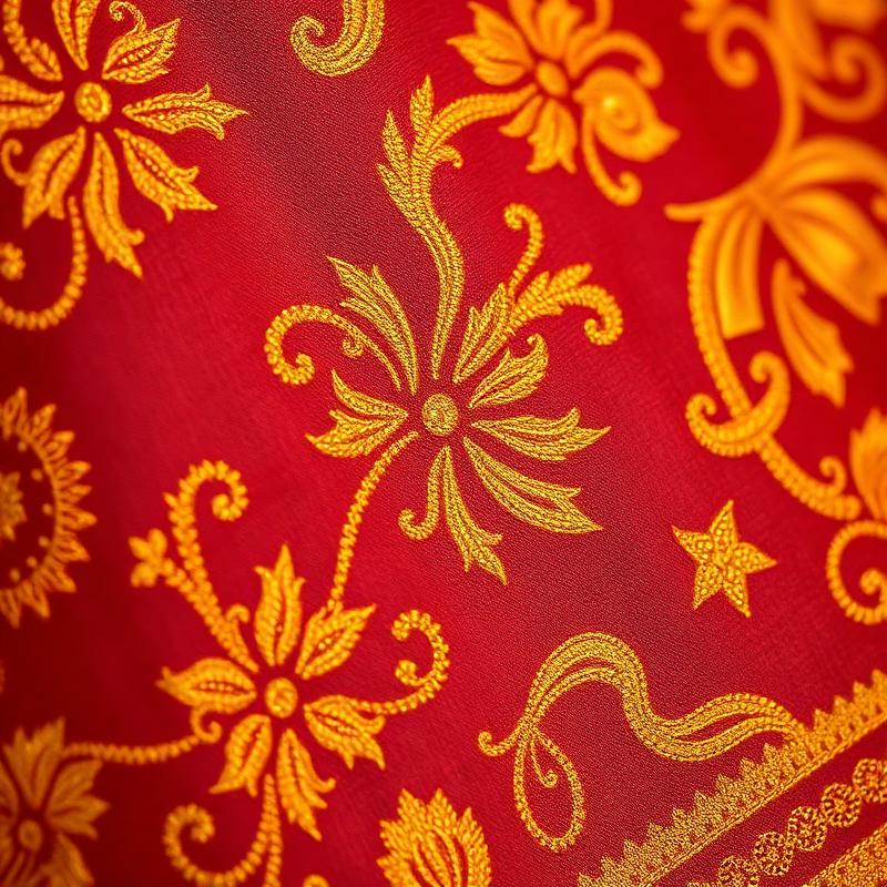 Gold embroidery detail